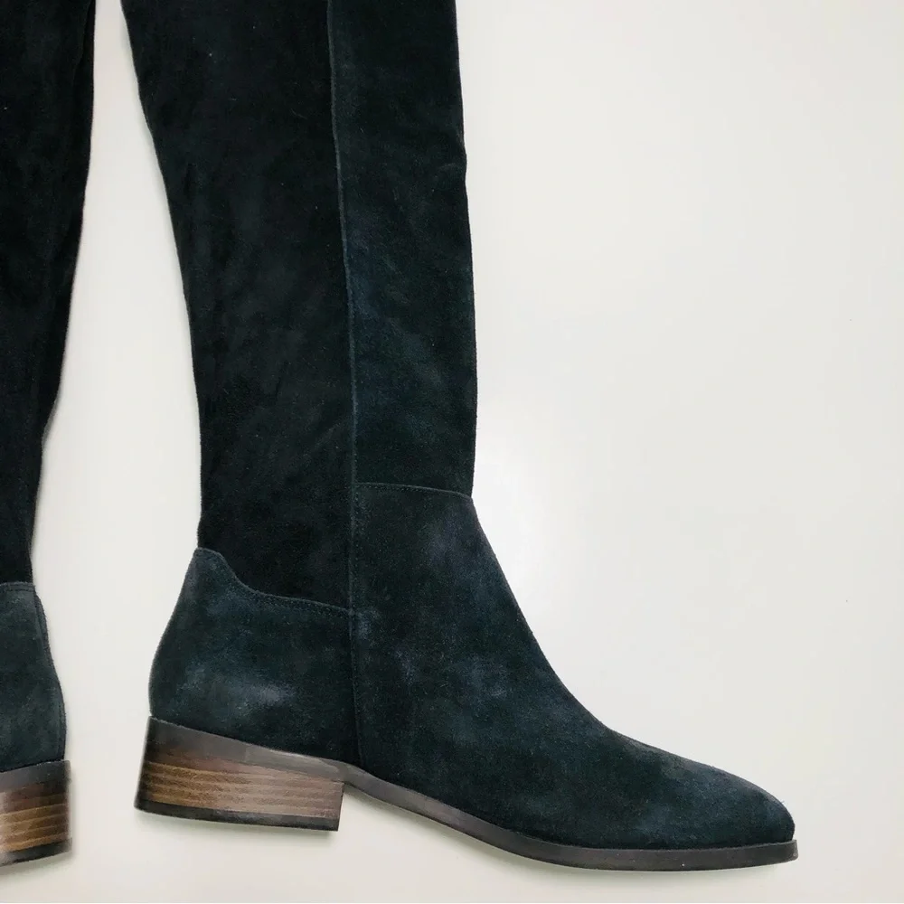 NEW Lucky Brand Calypso Over-The-Knee Boot in Black Suede Fabric Combo size 6.5